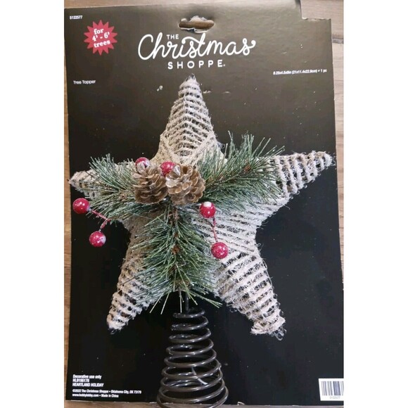 NEW The Christmas Shoppe Rustic Star Tree Topper Woodland 4'-6' Tree - Picture 1 of 4